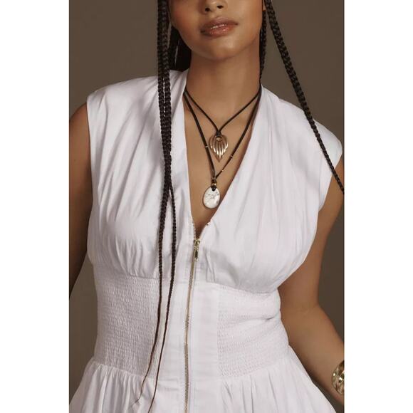 by ANTHROPOLOGIE sz 2X The Tommie cap sleeve zip dress in white - Picture 2 of 4